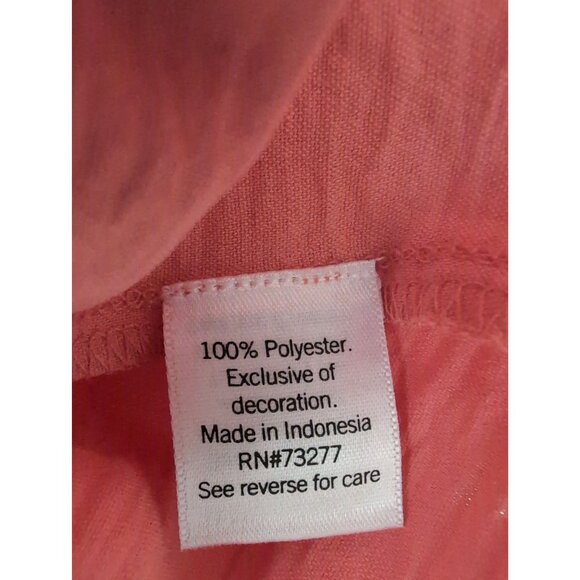 Nine West Top Blouse Womens XXL‎ Coral Peplum Long Sleeve Square Neck Twill - Picture 8 of 11